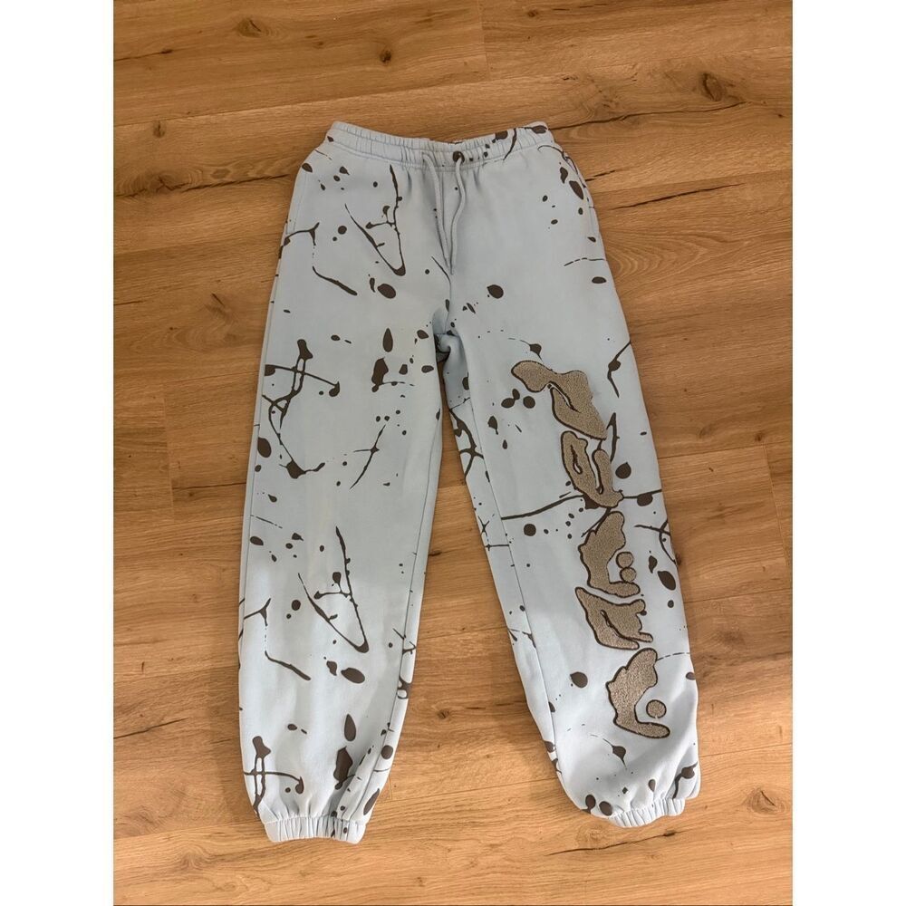 Named collective size small women’s sweatpants in baby blue with dark gray paint